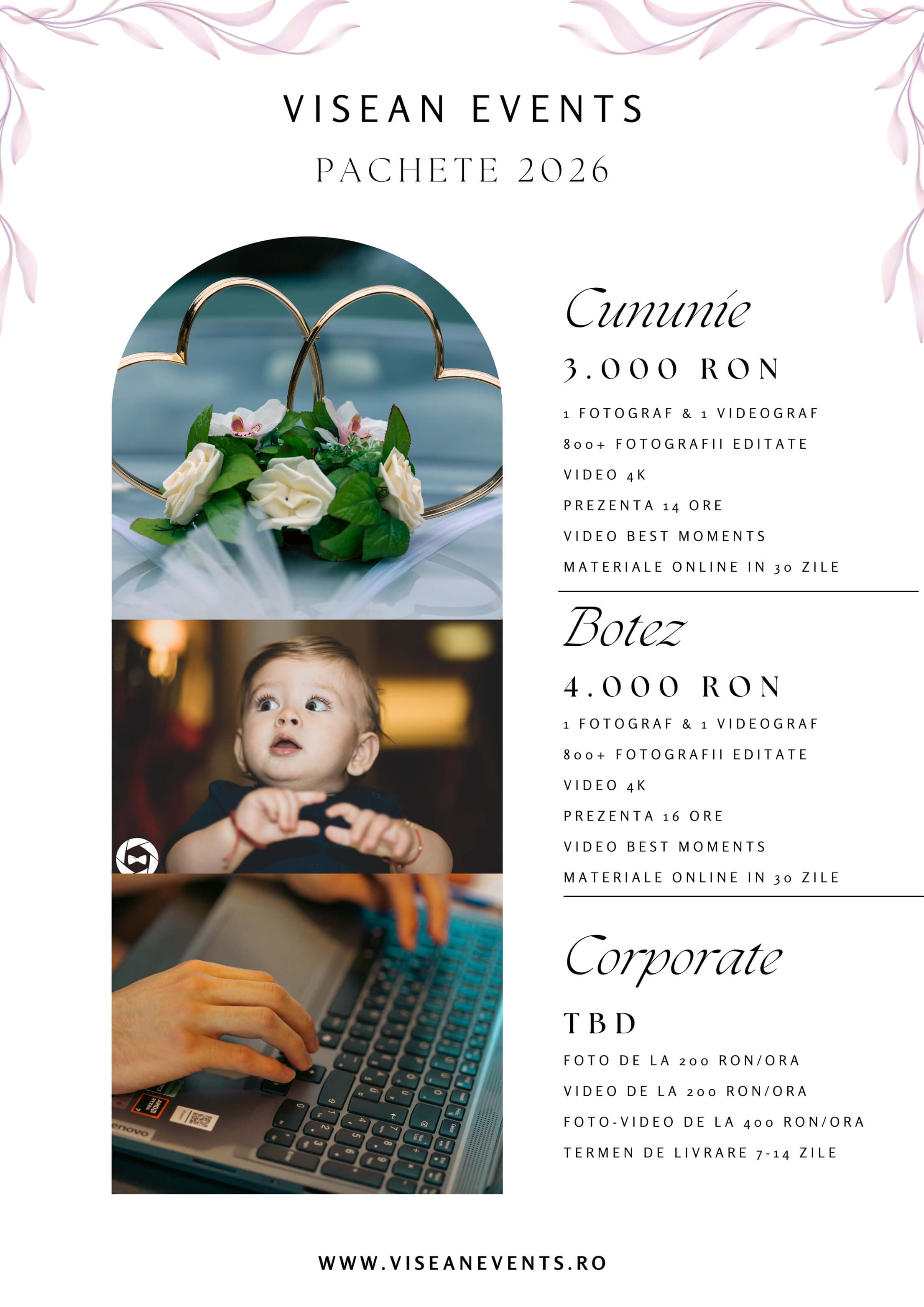 Fotograf Nuntă - Pachet de Bază